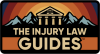 Logo for The Injury Law Guides featuring a courthouse and mountain design.