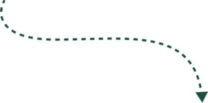 Dashed arrow line curving downwards, indicating movement or direction.