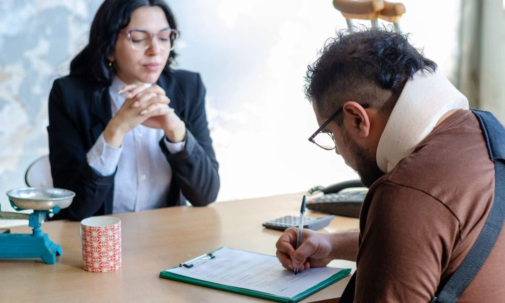 a man and a woman sitting at a table