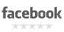 Facebook logo with five stars below, indicating a high rating or positive review.